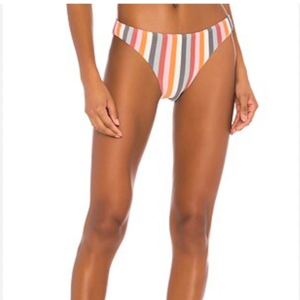 Peony Striped Pique Bikini Bottom 6